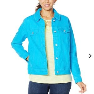 DG2 Diana Gilman Denim Stretch Royal  Blue Jacket Sz XS